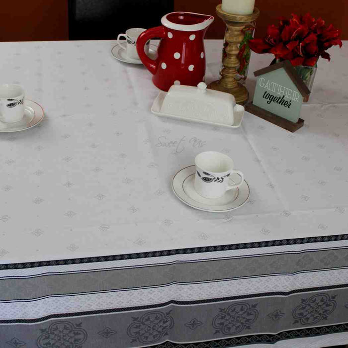 Fleur Ombre Easy Clean French Tablecloth Rectangle, Shadow Bloom - Sweet Us