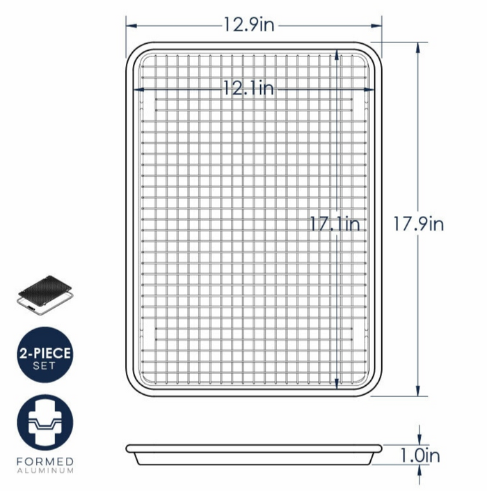 Nordic Ware | Naturals® Half Sheet with Oven-Safe Nonstick Grid