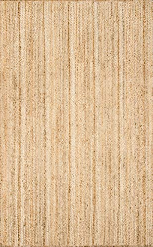 nuLOOM Rigo Hand Woven Farmhouse Jute Area Rug, 8' x 10', Natural