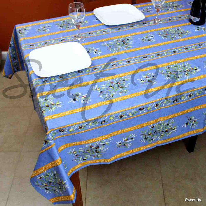 Wipeable Tablecloth Rectangle Spillproof French Acrylic Coated Clos De Oliviers - Sweet Us