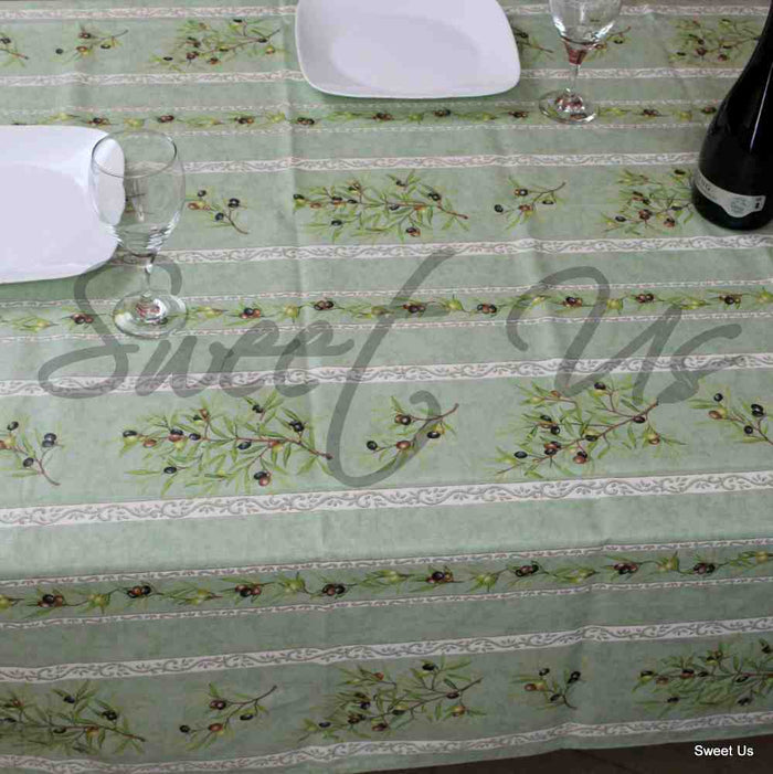 Wipeable Tablecloth Rectangle Spillproof French Acrylic Coated Clos De Oliviers - Sweet Us