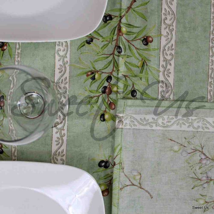 Wipeable Tablecloth Rectangle Spillproof French Acrylic Coated Clos De Oliviers - Sweet Us