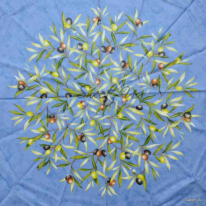 Wipeable Tablecloth Round Spillproof French Acrylic Coated Clos De Oliviers - Sweet Us