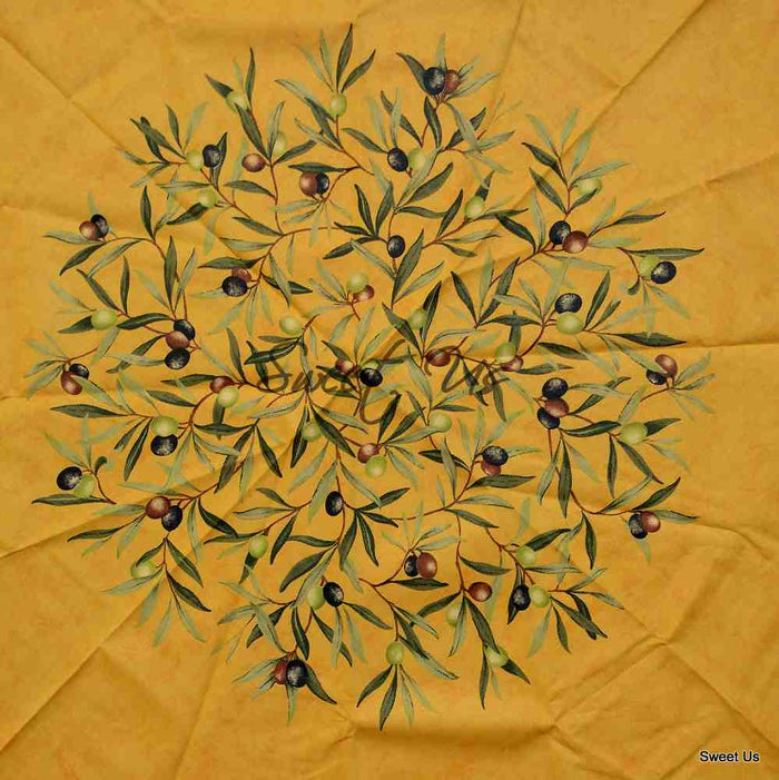Wipeable Tablecloth Round Spillproof French Acrylic Coated Clos De Oliviers - Sweet Us