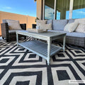 Outdoor Safe Modern Geometric Beige and Charcoal Multi size Area Rug - The Rug Decor