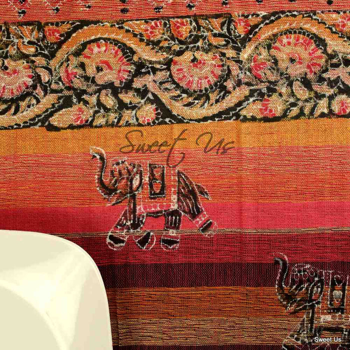 Paisley Elephant Floral Cotton Tablecloth Rectangle - Sweet Us