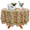 Paisley Reverie Hand?Block Printed Cotton Round Tablecloth — Saffron Vale - Sweet Us