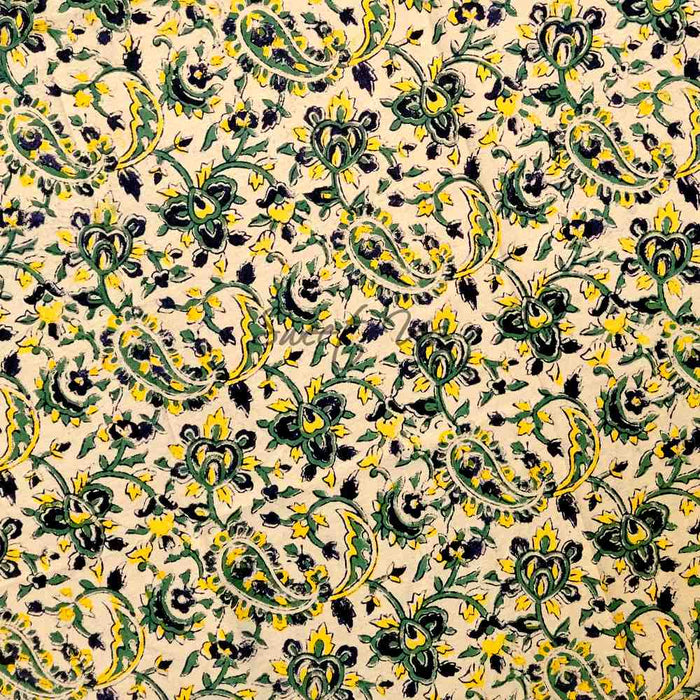 Paisley Reverie Hand?Block Printed Cotton Round Tablecloth — Saffron Vale - Sweet Us