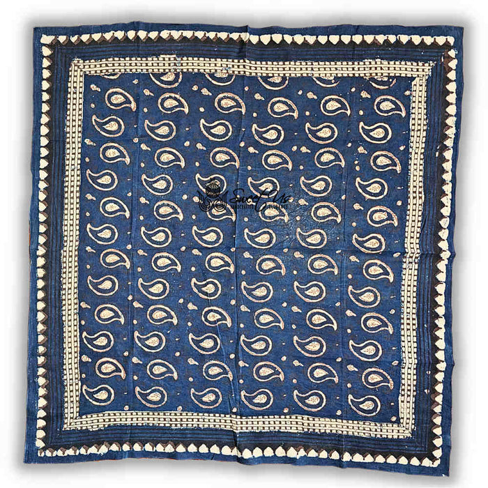 Paisley Splendor Cotton Floral Scarf for Women, Midnight Blue - Sweet Us