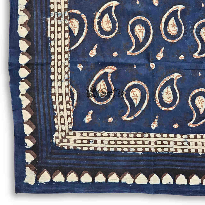 Paisley Splendor Cotton Floral Scarf for Women, Midnight Blue - Sweet Us