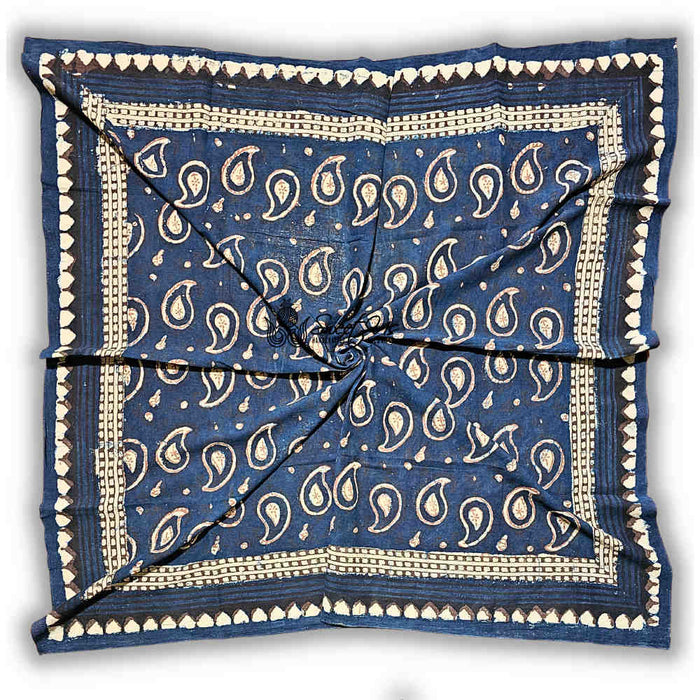 Paisley Splendor Cotton Floral Scarf for Women, Midnight Blue - Sweet Us