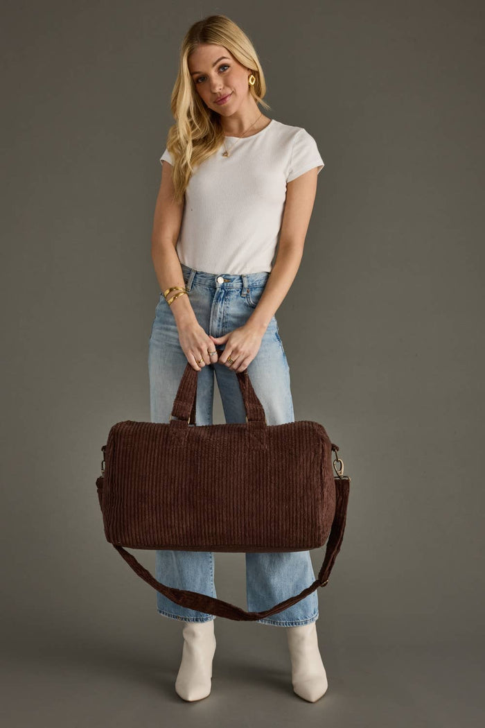 Panache | Brown Corduroy Duffel