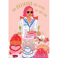 Paper Rose Blank Card, YGG052 (Go Girl, A Row of Cakes)