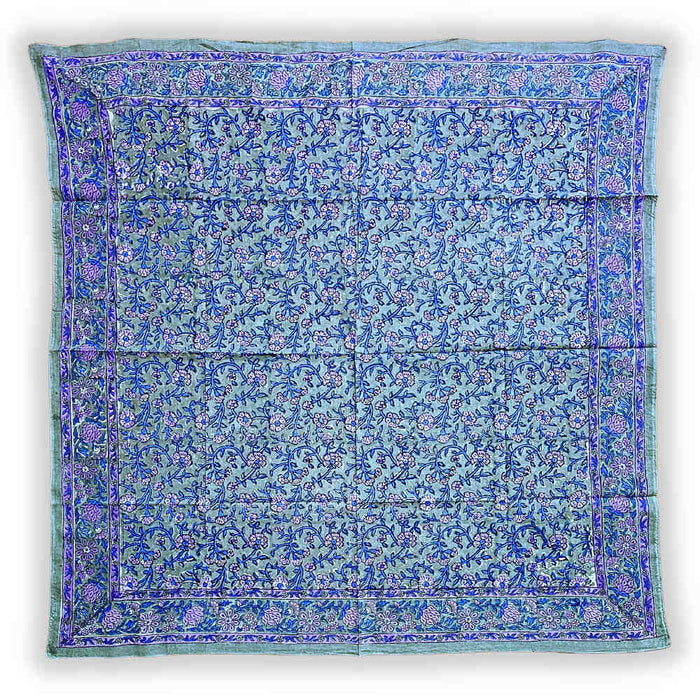 Petal Reverie Lightweight Floral Cotton Scarf — Gray Mist