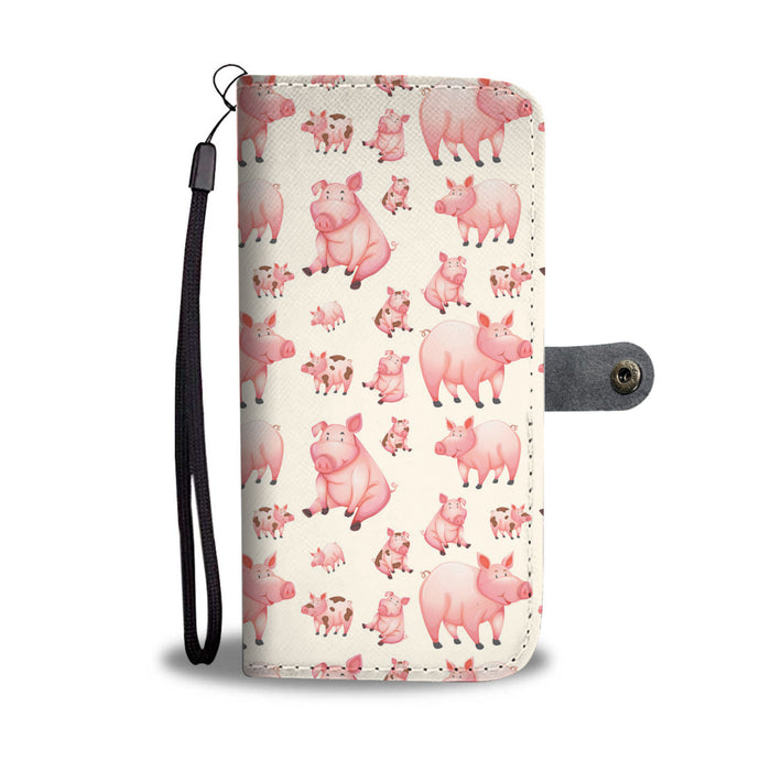 Pig pattern - Wallet Phone case - myfunfarm - clothing acceessories shoes for cow lovers, pig, horse, cat, sheep, dog, chicken, goat farmer