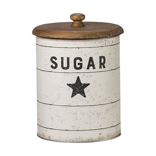 Primitives by Kathy 6" Rustic Farmhouse Tin Canisters: Sugar, Coffee, & Flour