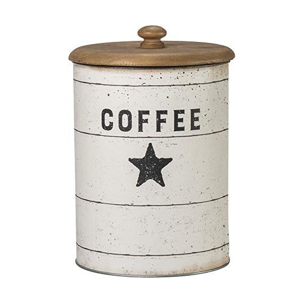 Primitives by Kathy 6" Rustic Farmhouse Tin Canisters: Sugar, Coffee, & Flour