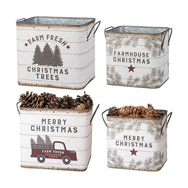 Primitives by Kathy 9" Farm Fresh  Farmhouse Tin Buckets