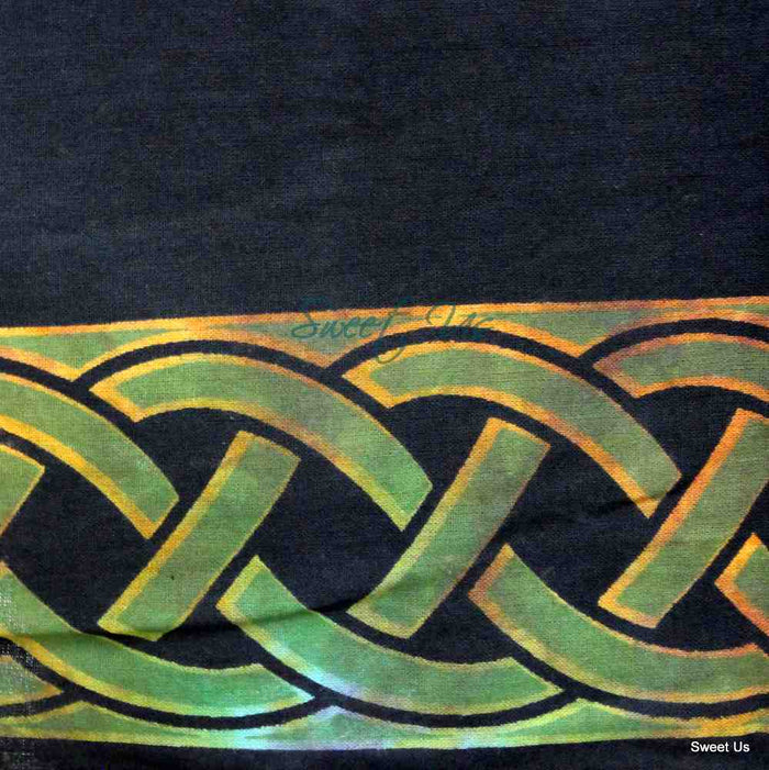 Tie-Dye Cotton Celtic Lucky Clover Tablecloth Rectangle, Round Multicolor Linen - Sweet Us