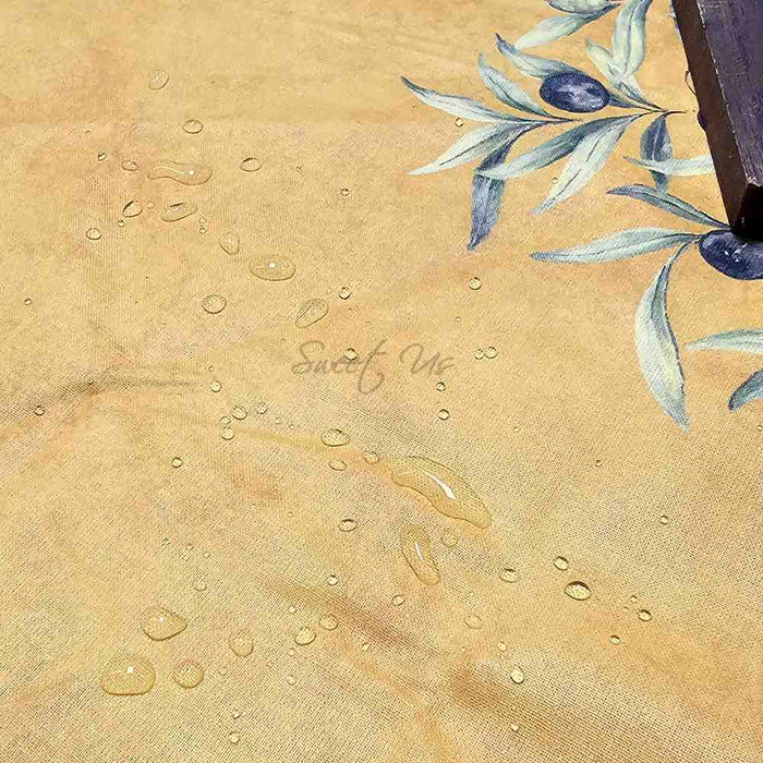 Provence d'Olives Coated French Tablecloth Round, Gold - Sweet Us