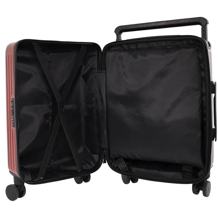 Reebok Hard Shell Suitcase Cabin - Wide Handle - 54cm - Wine - Expandable