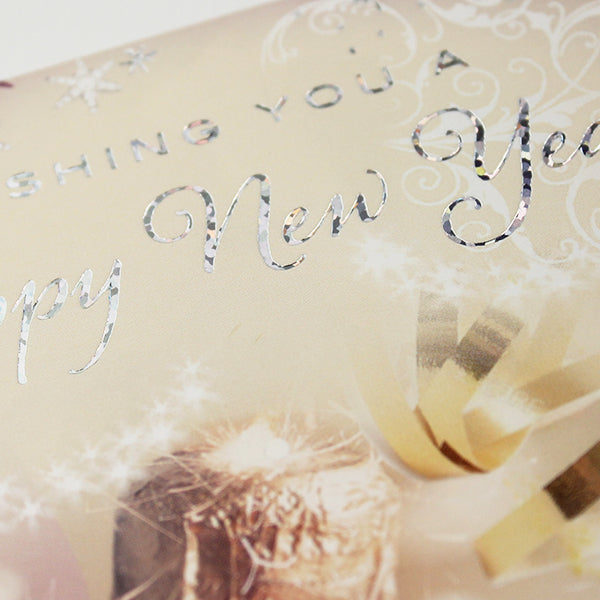 Ring Design New Year Card, X11862IW (Champagne Bottle)