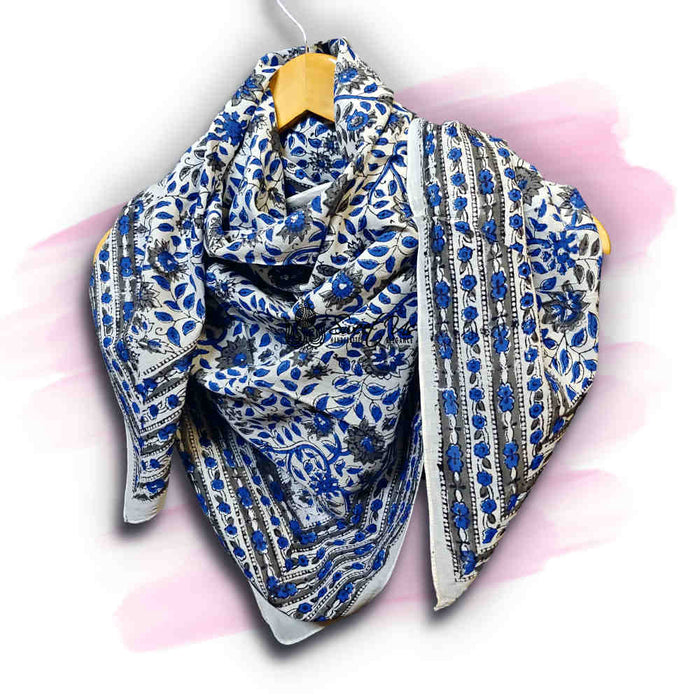 Ripple Lightweight Floral Cotton Scarf — Duskfall - Sweet Us