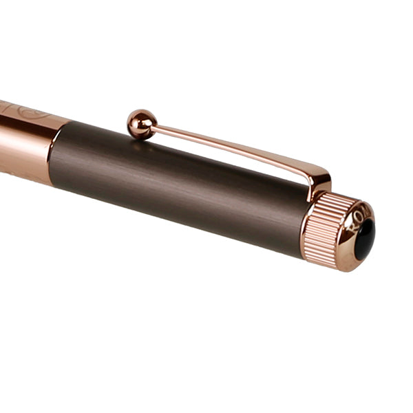 ROMEO No. 3 Ballpoint Pen, Slim Barrel (Fine Brush), Gunmetal/Apricot Gold