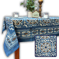 Rose Promenade Floral Cotton Block Print Tablecloth - Sweet Us