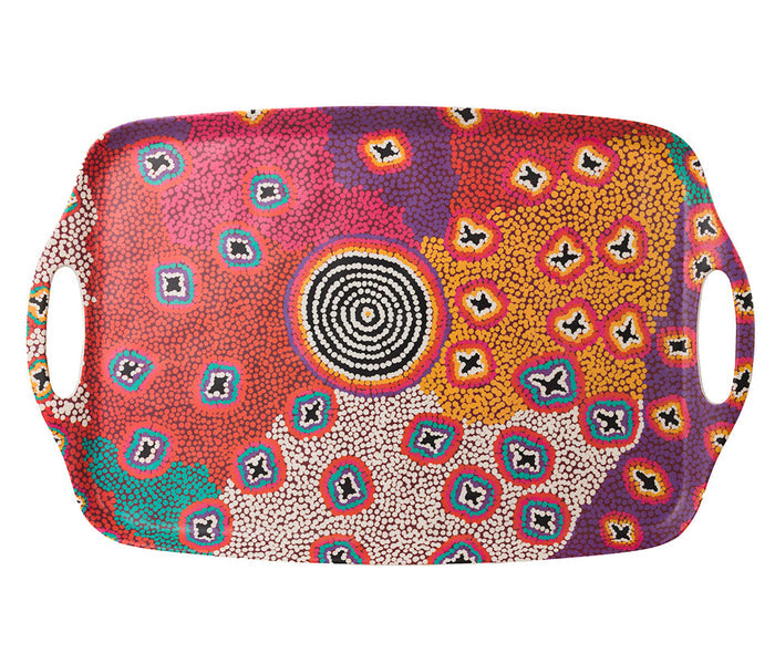 Ruth Stewart Large Tray  - Designed By Warlukurlangu Artists of Yuendumu, Australia