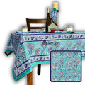 Samudra Flora Series Block Print Square Tablecloth