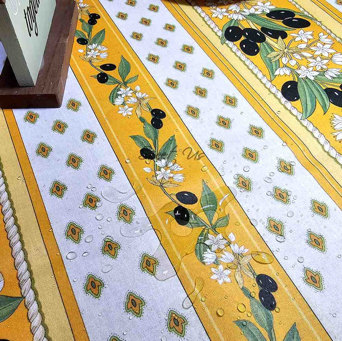 Saveurs de Provence Spill-Resistant Allover Tablecloth — Jaune Soleil - Sweet Us