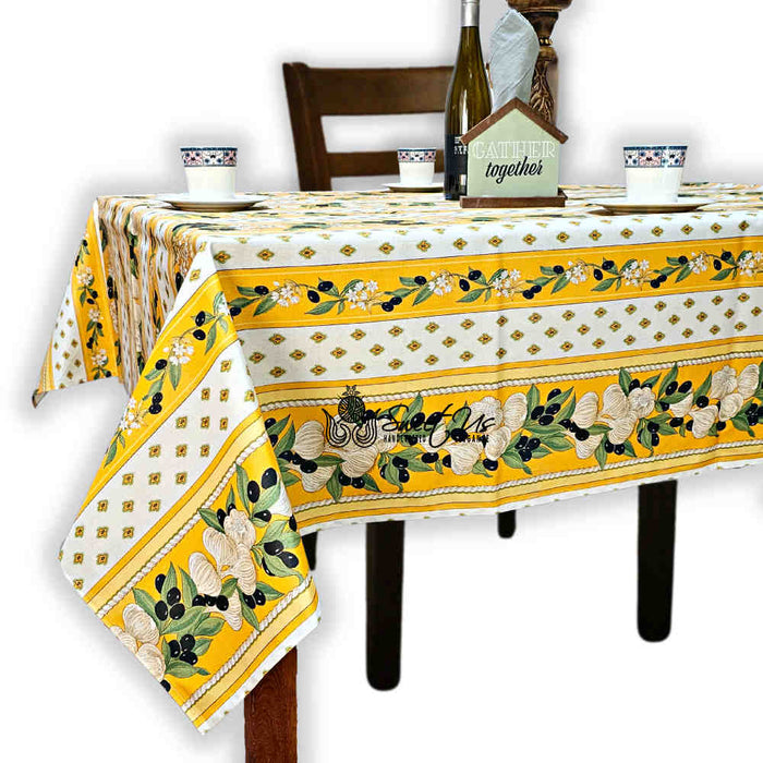 Saveurs de Provence Spill-Resistant Allover Tablecloth — Jaune Soleil - Sweet Us