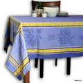 Wipeable Jacquard Tablecloth Rectangle Spill Resistant French Cotton Blue Olive - Sweet Us