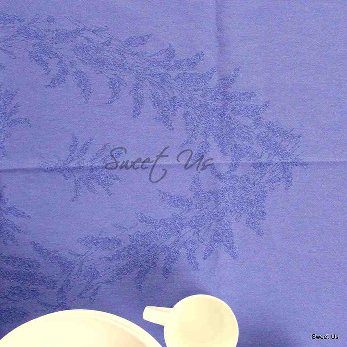 Wipeable Jacquard Tablecloth Rectangle Spill Resistant French Cotton Blue Olive - Sweet Us
