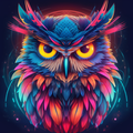 Serious Colorful Owl