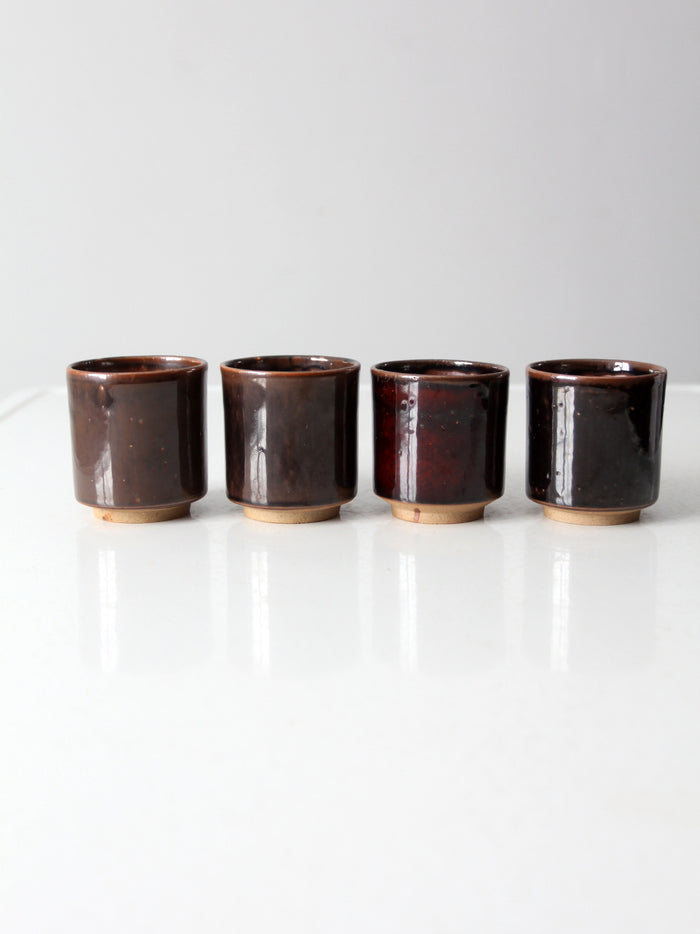 set of 4 studio pottery cups