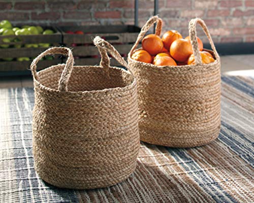 Signature Design by Ashley - Brayton Baskets - Set of 2 - Casual - Jute - Natural Color
