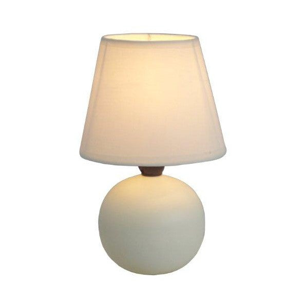 Simple Designs 8" Off White Mini Ceramic Globe Table Lamp