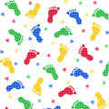Single Layer Flannel Blanket - Baby Feet Primary Colors Flannel