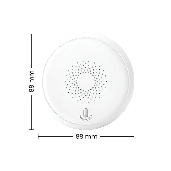Compact smart water leak detector with 88 mm diameter, designed for reliable leak monitoring and early alerts.