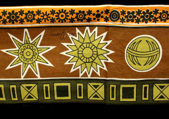 Sun Goddess Cotton Tablecloth Rectangle Midnight Gold Dining Linen