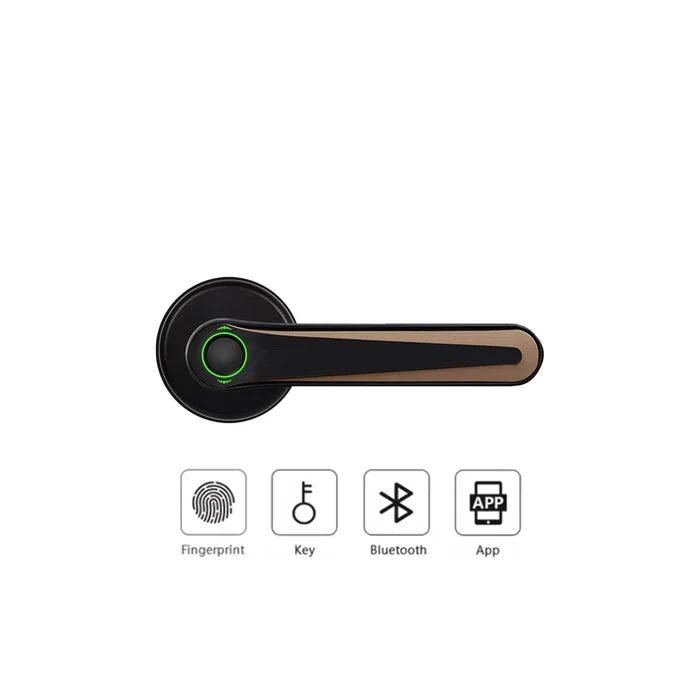 smart fingerprint door lock handle with key bluetooth and app control for modern home security in Pakistan