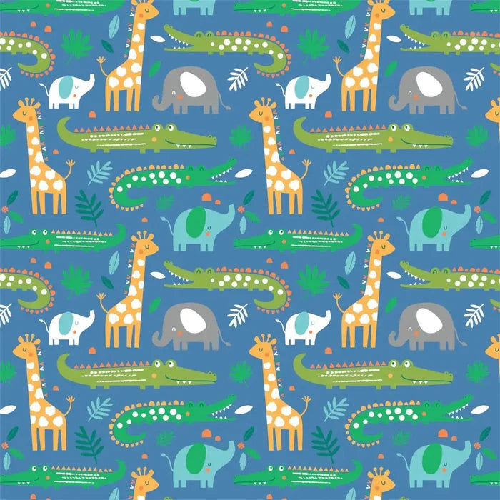 Table Runners & Placemats - Zoo Animals Blue Cotton Flannel