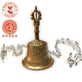 Antique Brass Hand Bell Sweet Soft Tone Meditation, Tibetan Buddhist Prayer Bell - Sweet Us