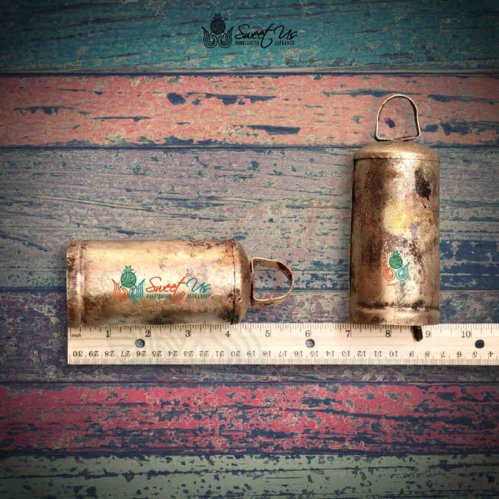 Tall Rustic Barrel Bells — 5.5" — Set of 3