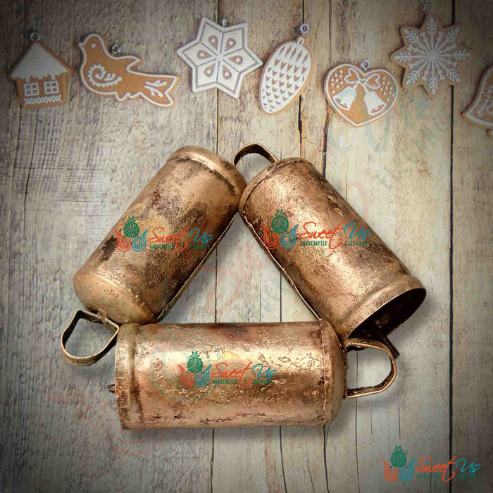Tall Rustic Barrel Bells — 5.5" — Set of 3