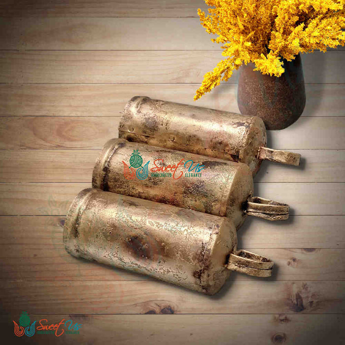 Tall Rustic Barrel Bells — 5.5" — Set of 3