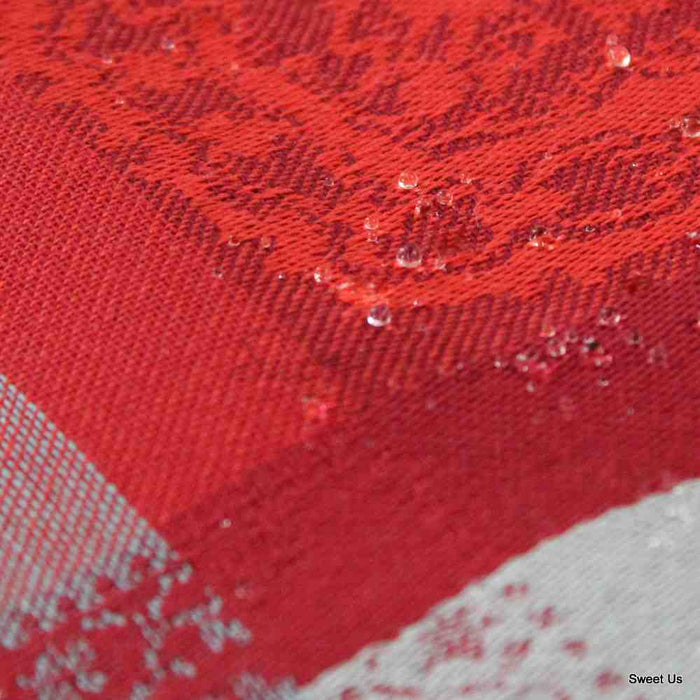 Wipeable Spill Resistant French Paisley Cotton Jacquard Tablecloth Rectangle - Sweet Us