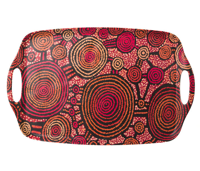 Teddy Gibson Large Tray  - Designed By Warlukurlangu Artists of Yuendumu, Australia